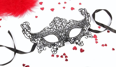 Черная ажурная текстильная маска Амели (Цвет: черный)