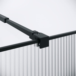 Душевая перегородка Niagara Nova NG-481-90FBLACK (90х200) черный матовый,стекло рифленое/тонированное,1 место