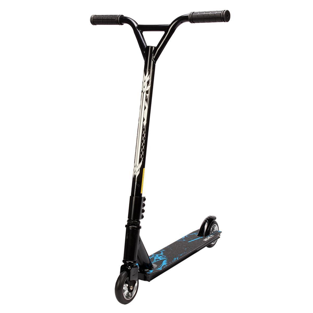 Самокат Алюминий трюковой алюм диски, колеса PU 100, черный, рисунок не микс, с-30834