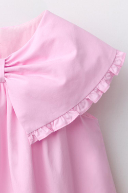 ZARA ПЛАТЬЕ ИЗ ПОПЛИНА С БАНТОМ, РОЗОВЫЙ