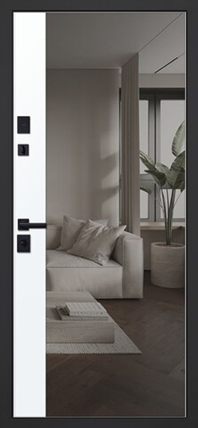 Стальная дверь «Vertu» с зеркалом (адаптивная замковая часть).