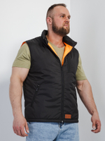 Жилет утепленный мужской непромокаемый с капюшоном, убирающимся в воротник и яркой подкладкой