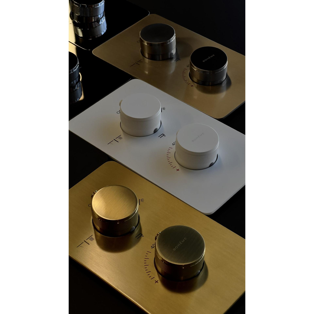 Встраиваемый смеситель для душа и ванны с термостатом трехпроходной Boheme CELL 134-3-G GOLD