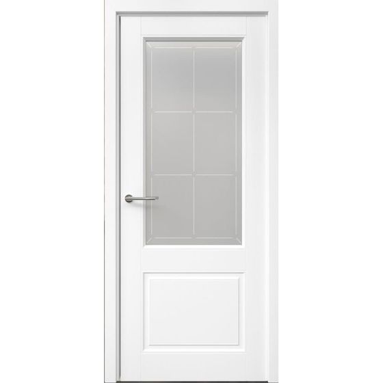 Дверь эмаль Классика 2 белая остеклённая