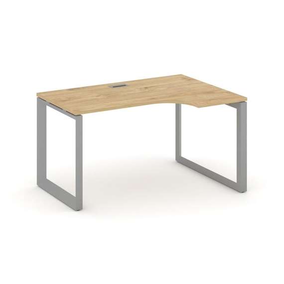 Style Project Стол рабочий эргономичный SN-59O.SPA-021(R) Тиквуд Светлый/Металл Серый/Серебро Заглуш