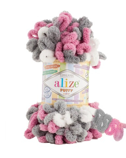 Пуффи колор (Puffy color) пряжа Alize 100%микрополиэстер 5х100г/9 м (6070)