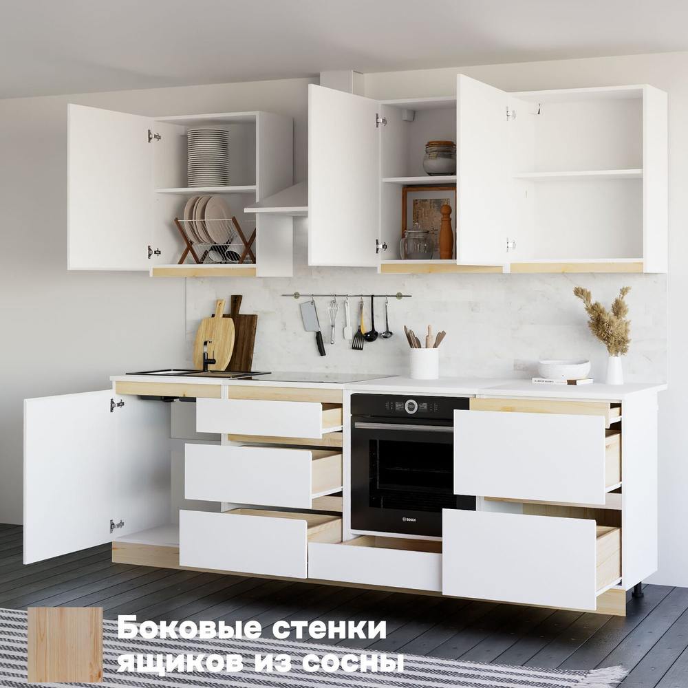 Кухонный модуль напольный 60 см Виола с 3-мя ящиками со столешницей