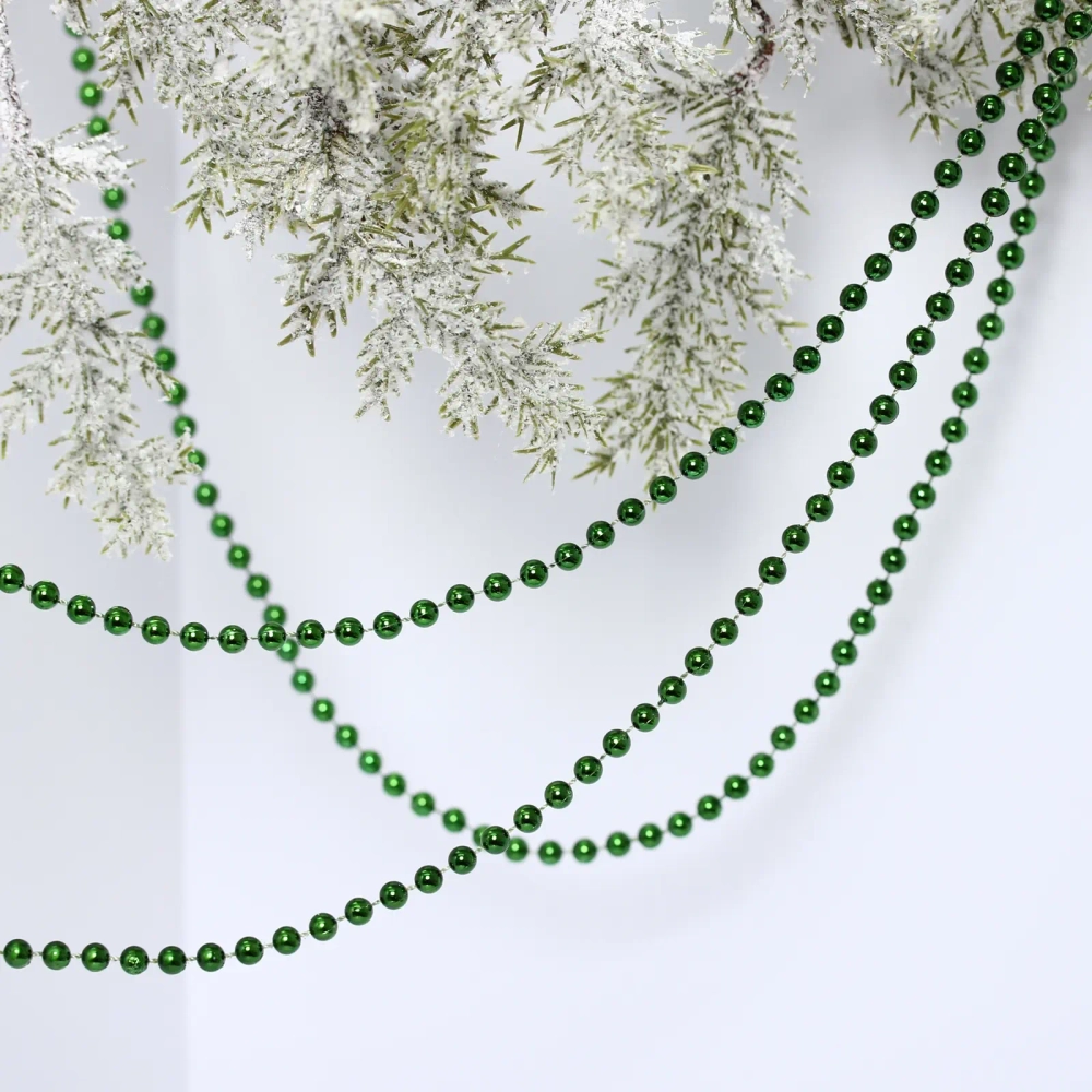 Бусы на елку 2,7м «Шарик» d-6мм, изумруд (pvc коробка)