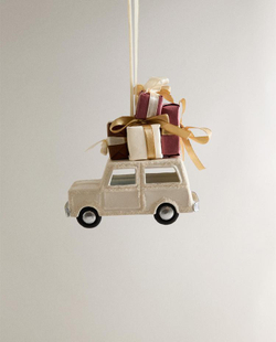 ZARA HOME УКРАШЕНИЯ ДЛЯ РОЖДЕСТВЕНСКОЙ ЁЛКИ В ФОРМЕ МАШИНКИ, БЕЛЫЙ