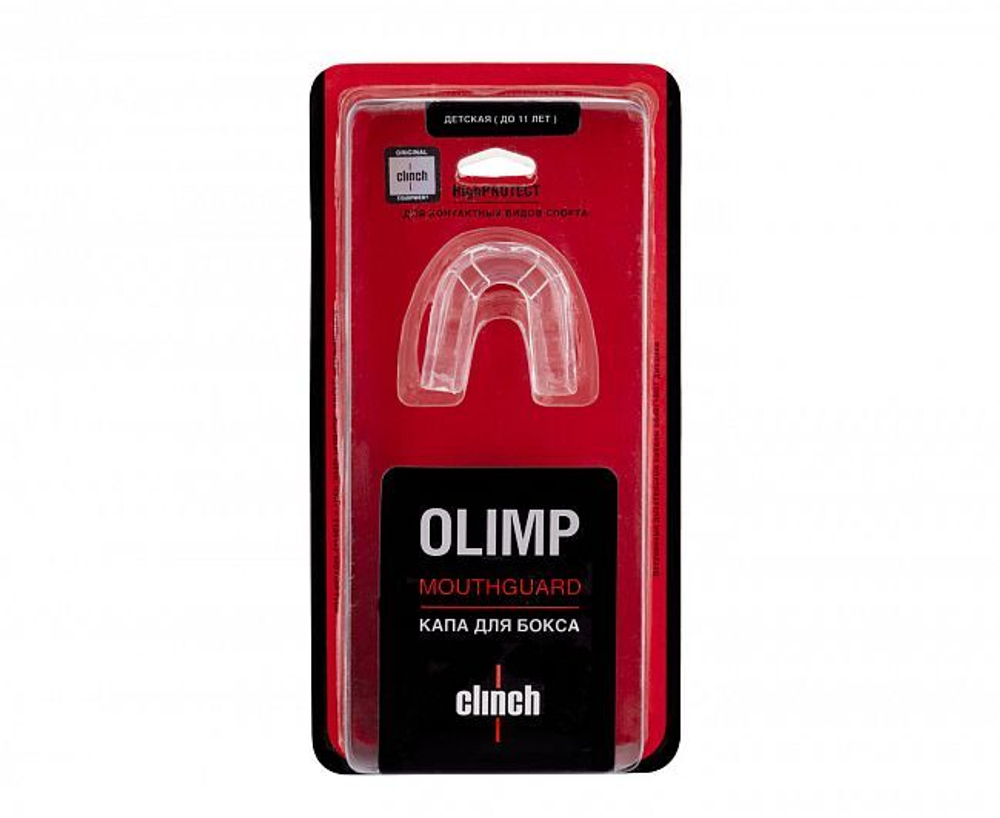 Капа одночелюстная Clinch Olimp Single Layer Mouthguard прозрачная C501