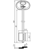 Заготовка сувальдного ключа 14466 MET20DP