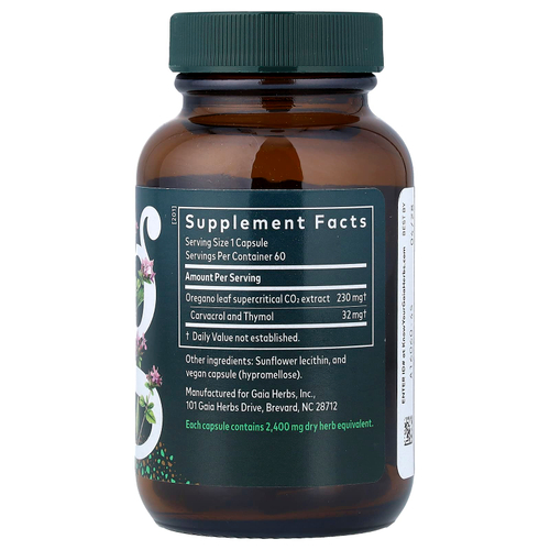 Gaia Herbs, масло орегано, 60 капсул Phyto-Caps®
