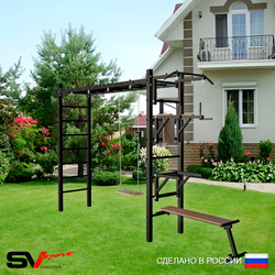 Уличная шведская стенка Sv Sport рукоход У535 (Турник/Брусья/Стойка/Скамья/Деревянные)