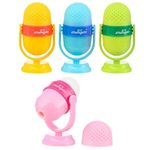 Точилка с ластиком Basir, одинарная, с контейнером, серия "Микрофон", 4 цвета корпуса, с крышкой, 7.5*4 см