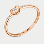Кольцо для женщин с фианитами из розового золота 585 пробы (арт. 70214700)