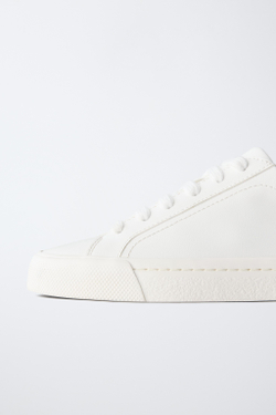 ZARA БАЗОВЫЕ КЕДЫ, БЕЛЫЙ