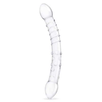 Двусторонний стеклянный фаллоимитатор 12’’ Girthy Double Trouble Glass Dildo - 30 см. (Цвет: прозрачный)