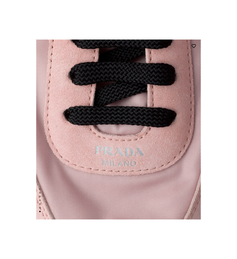 Женские кроссовки Prada Re-Nylon и замша, розовые