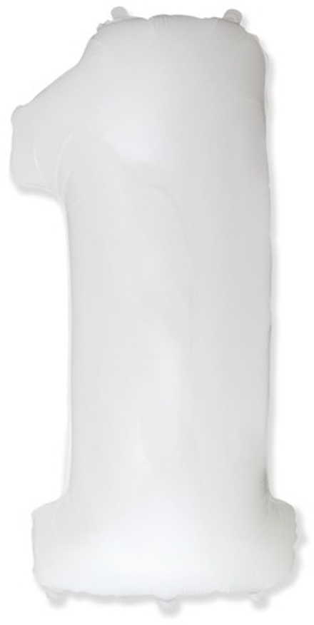 Шар (40''/102 см) Цифра, 1, Белый