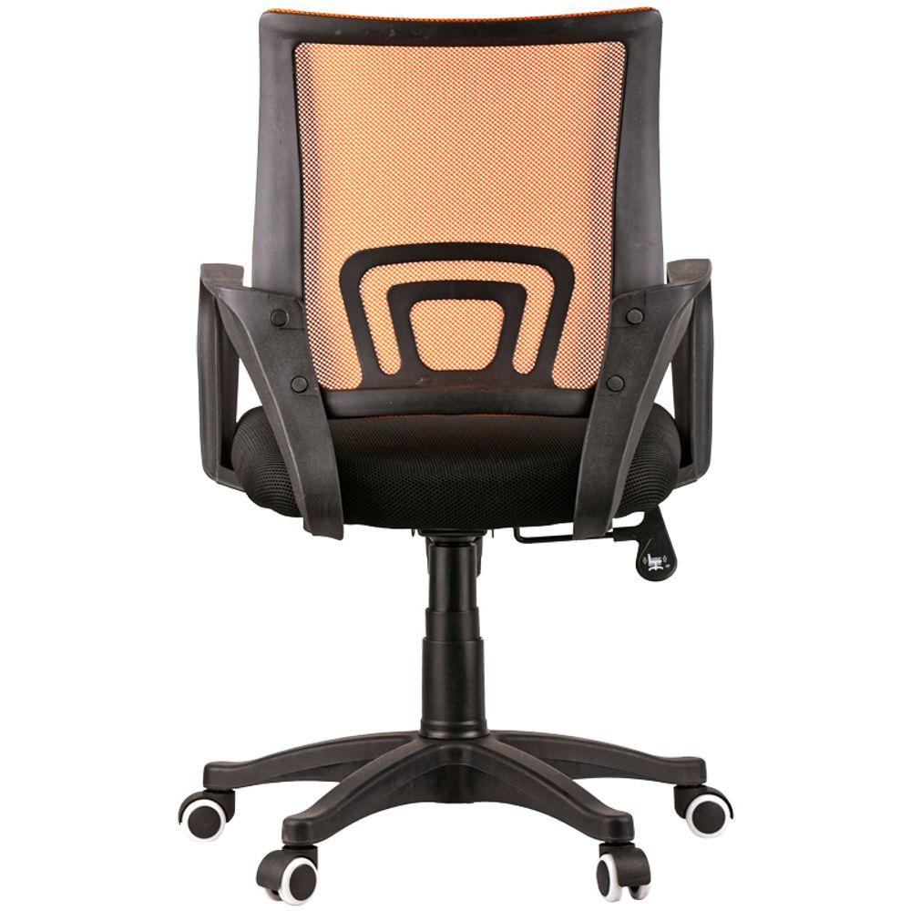 Кресло оператора OfficeSpace SP-M96, ткань, спинка сетка оранж/сиденье TW черная, механизм качания