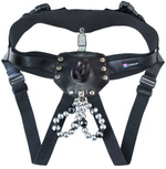 Пояс-трусики с насадкой Glamour - 17 см. (Цвет: телесный с черным)