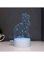 Светильник сенсорный «Кот сидя» LED 7 цветов USB/от батареек