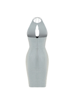 Платье мини из шифона с кристаллами