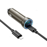 Автомобильное зарядное устройство для Lightning Hoco Z54A PD30W+QC3.0 (metal grey)