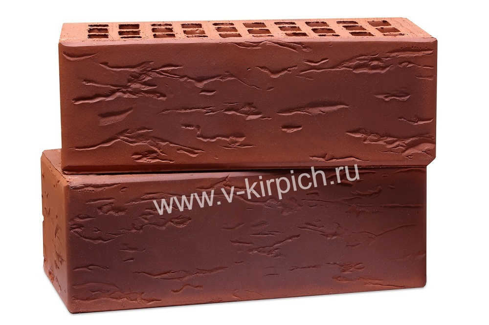 Кирпич лицевой Воротынский утолщенный кортен, руст