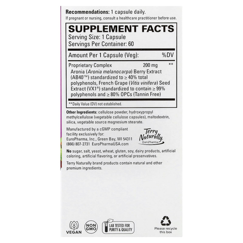 Terry Naturally, Aronia Berry Complex™, 60 капсул