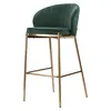 Барный Coral, темно-зеленый велюр с золотыми ножками