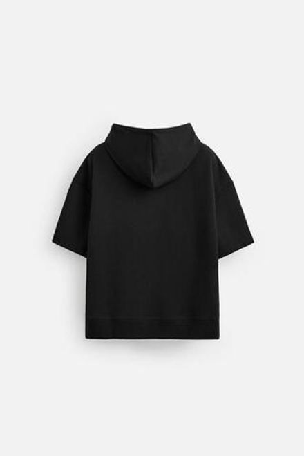 ZARA ТОЛСТОВКА С КАПЮШОНОМ, ЧЕРНЫЙ