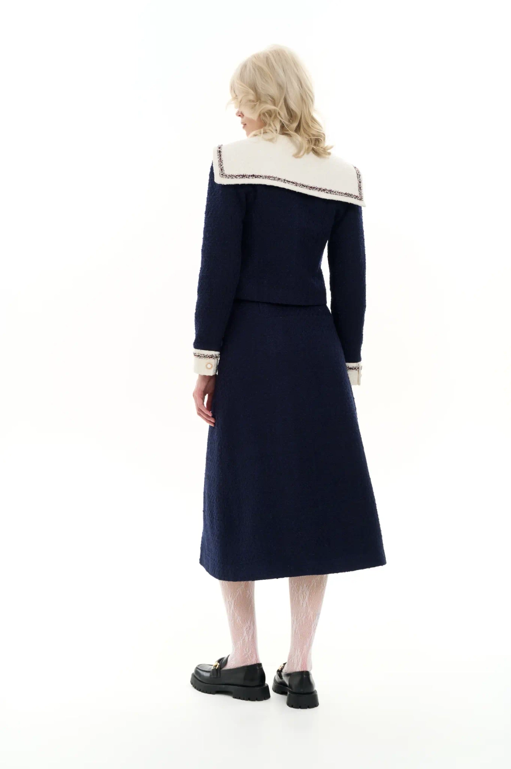 Юбка-миди с разрезом в морском стиле