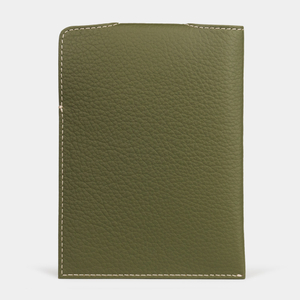 Обложка-кармашек для паспорта London из кожи теленка, зеленого цвета