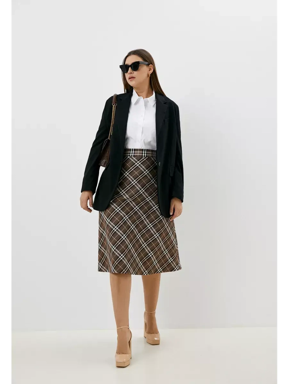 Юбка в клетку plus size