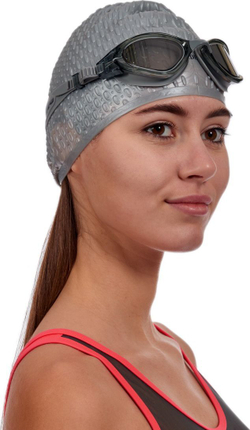 Очки для плавания, серия "Комфорт", серые, цвет линзы - серый