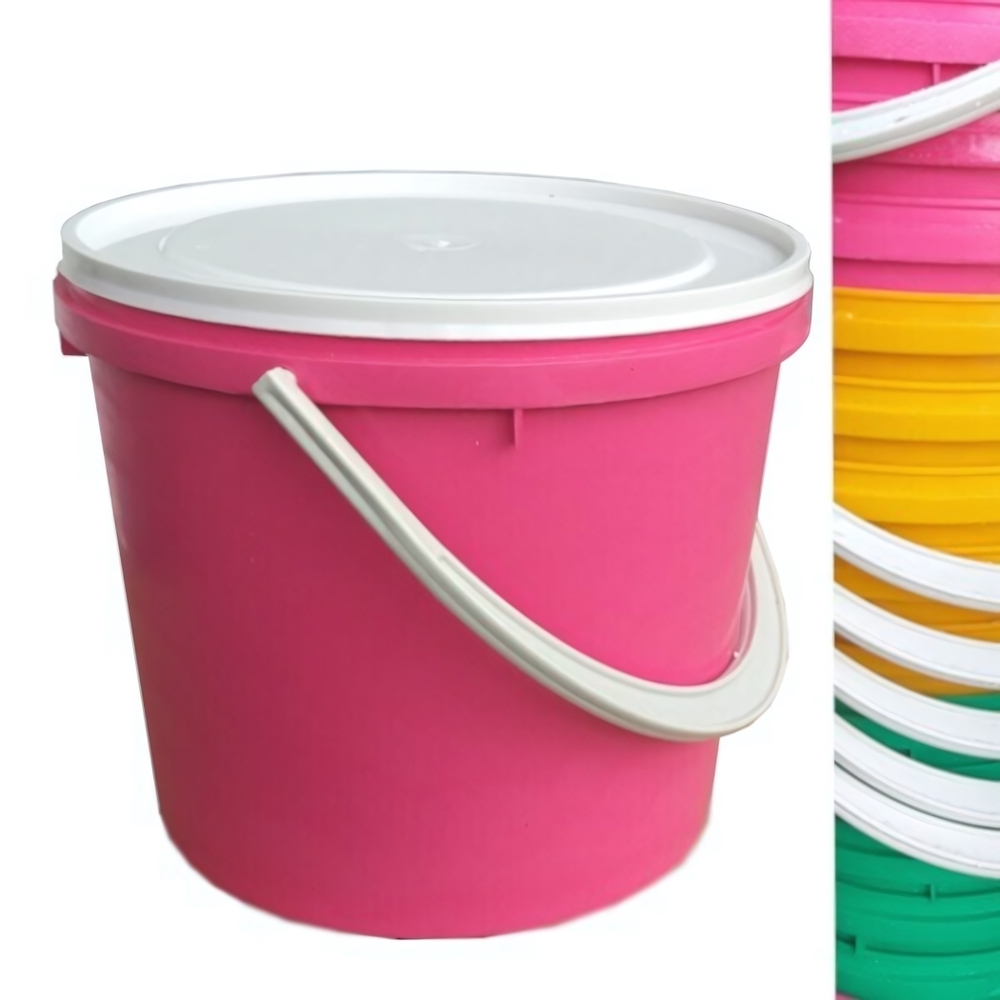 Ведро с крышкой круглое 12 л цвет в ассортименте