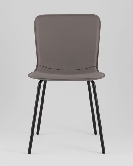 Стул обеденный Pluto серый серая экокожа, черные ножки