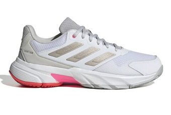 Женские Кроссовки теннисные Adidas CourtJam Control 3 W - cloud white/iron metallic/lucid red