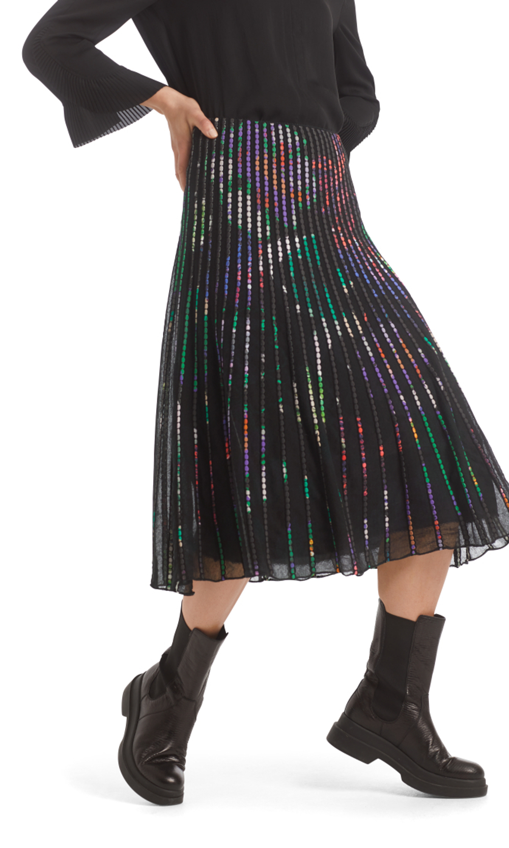 Разноцветная юбка с эластичным поясом
