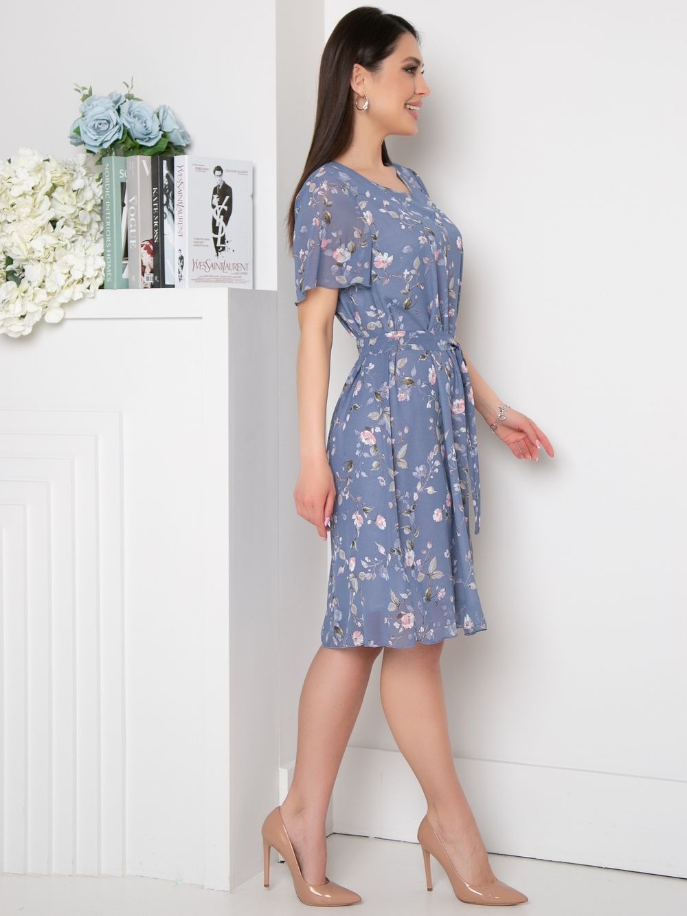 Платье Шарман (лето,голубой) Diolche (Акция)