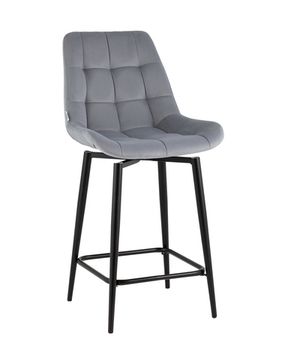 Стул полубарный Флекс с поворотным механизмом велюр велютто серый