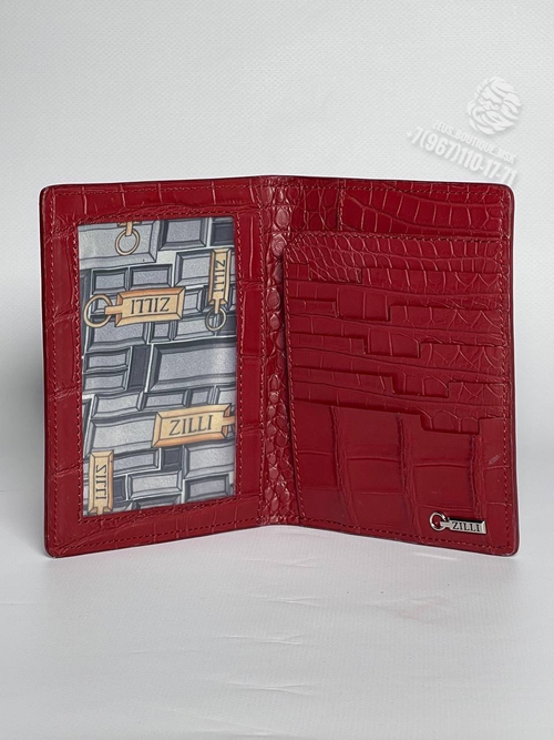 Обложка для паспорта Zilli из кожи крокодила