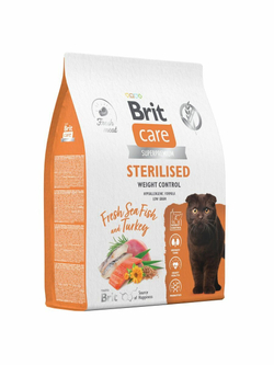 BRIT CARE,Сухой корм с морск.рыбой и инд. д/стер.кош "Cat Sterilised Weight Control", 1.5кг,