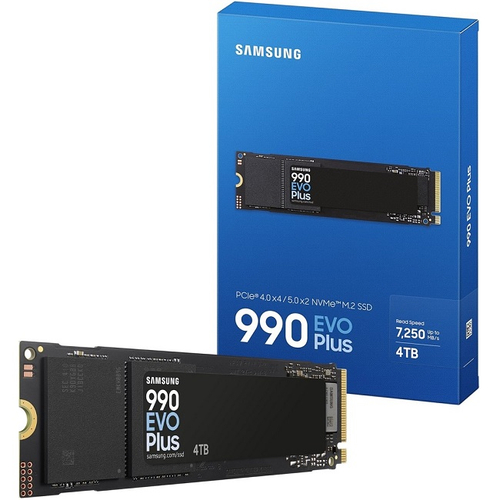 Жесткий диск SSD M.2 4Tb Samsung 990 EVO Plus, 7150/6300MBs, 800000 IOPS, V-NAND MLC, PCI-E4.0x4 (MZ-V9S4T0BW)