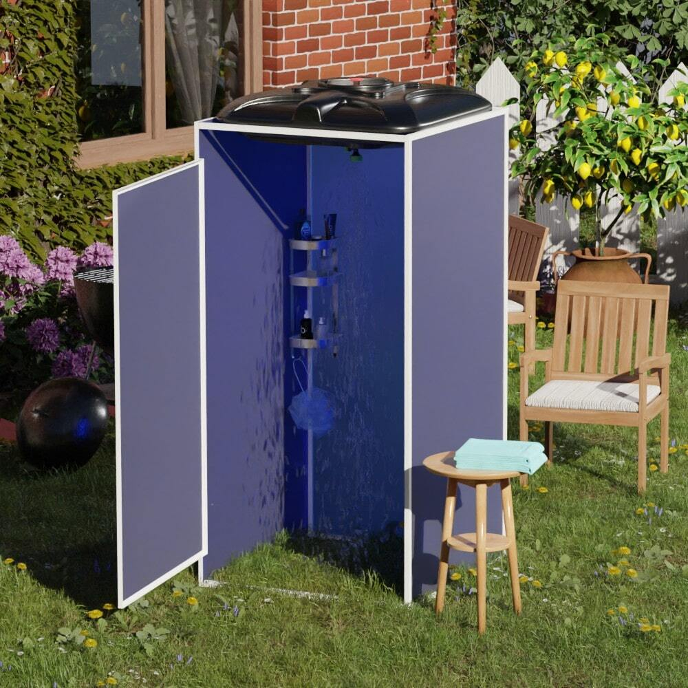 Бак для душа универс с подогревом Ирпласт 150 л.(1000x1000x260см;9кг;черный) - арт.560344