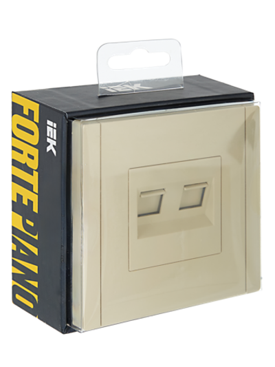 FORTE&PIANO Розетка компьютерная двойная RJ45 кат.6 FP434 ваниль IEK