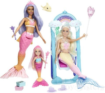 Кукла Barbie Mattel Набор из 3 кукол Челси-русалки Барби с аксессуарами HKB00