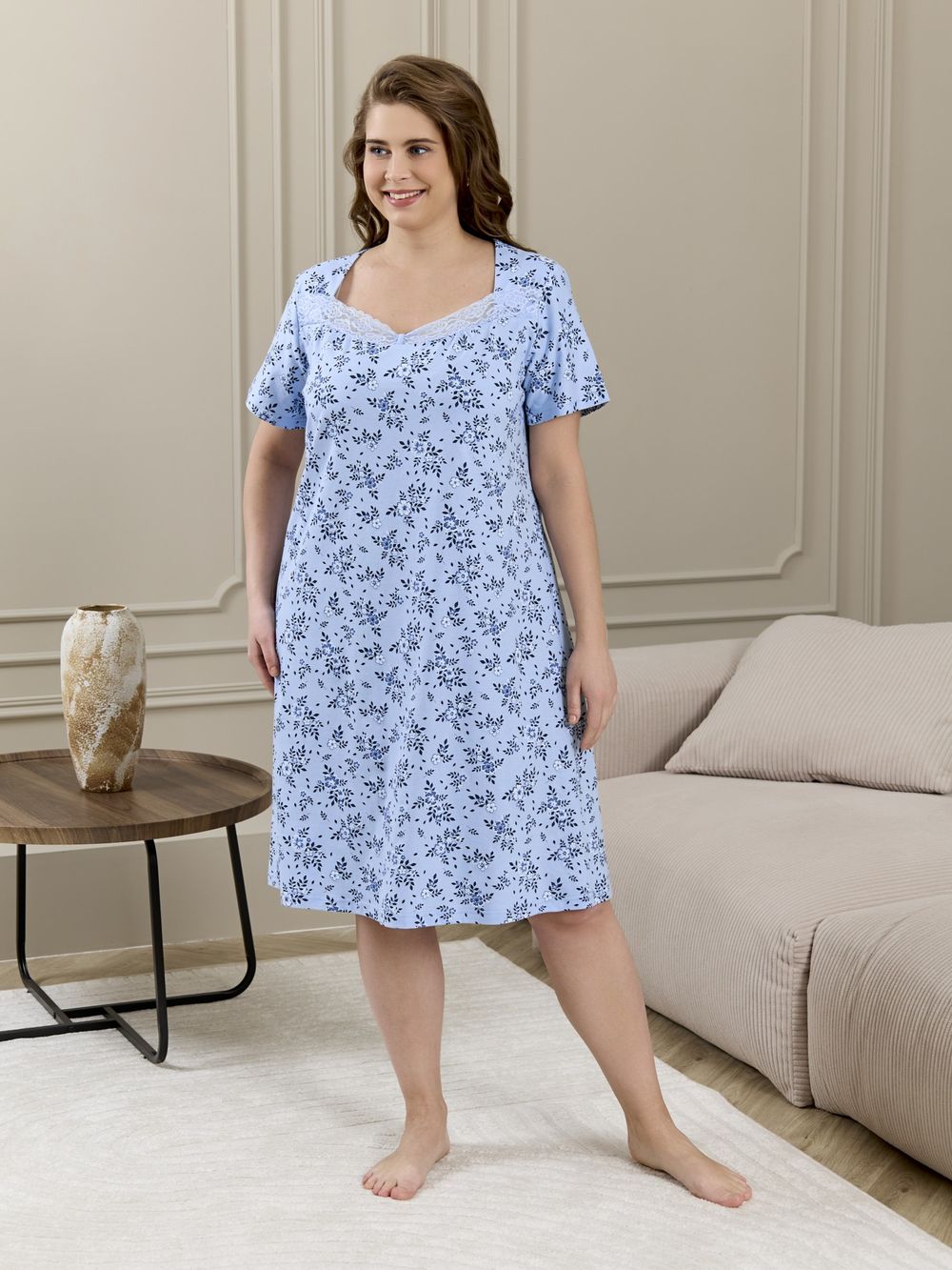 Ночная сорочка Мадера-3 Виотекс ГОЛУБОЙ