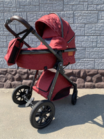 Коляска-трансформер 2в1 V9 Бордовый текстиль